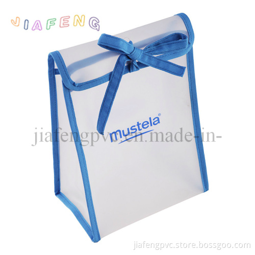Transparent PVC Cosmetic Bag with Cotton Trim